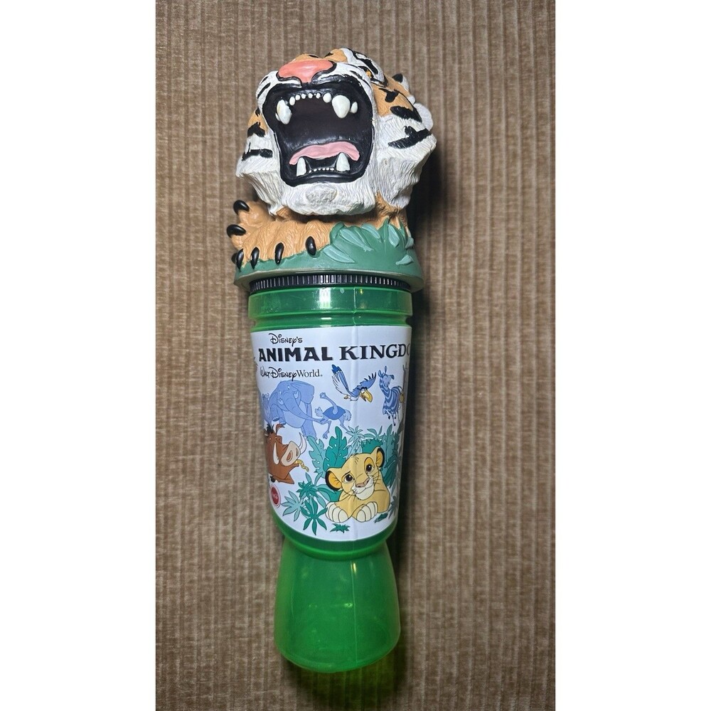 Vintage 1999 Disney Animal Kingdom Lion King Tiger Head Cup Drinkworks Souvenir